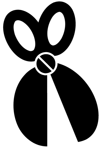 Scissors in silhouette vinyl sticker. Customize on line. Scissors and Haircuts 081-0041